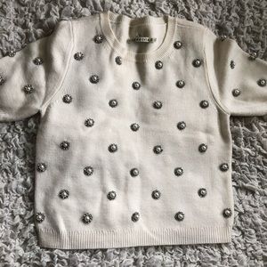 Alice + Olivia 100% wool pearl white top.